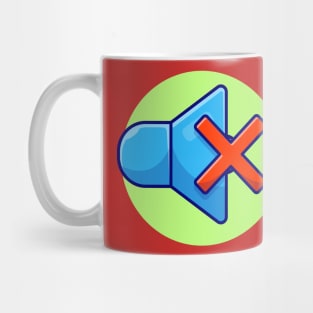 Sound Mute Icon with Sign Stop Volume Cartoon Vector Icon illustration Mug